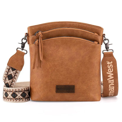 Montana West Double Compartments Cross Body Bag for Women with Adjustable Strap