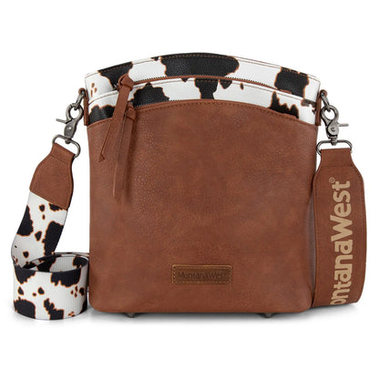 Montana West Double Compartments Cross Body Bag for Women with Adjustable Strap