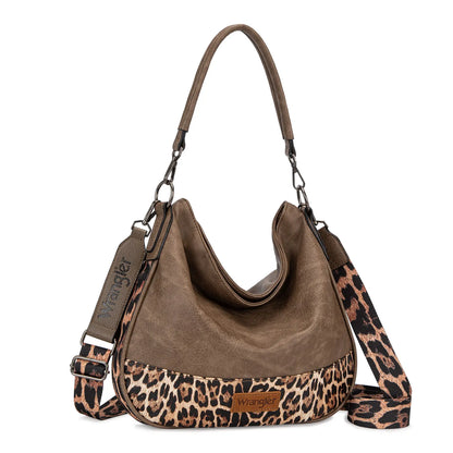 Wrangler Hobo Bags Large Crossbody Bags for Women Shoulder Purses with Striped Cotton Straps