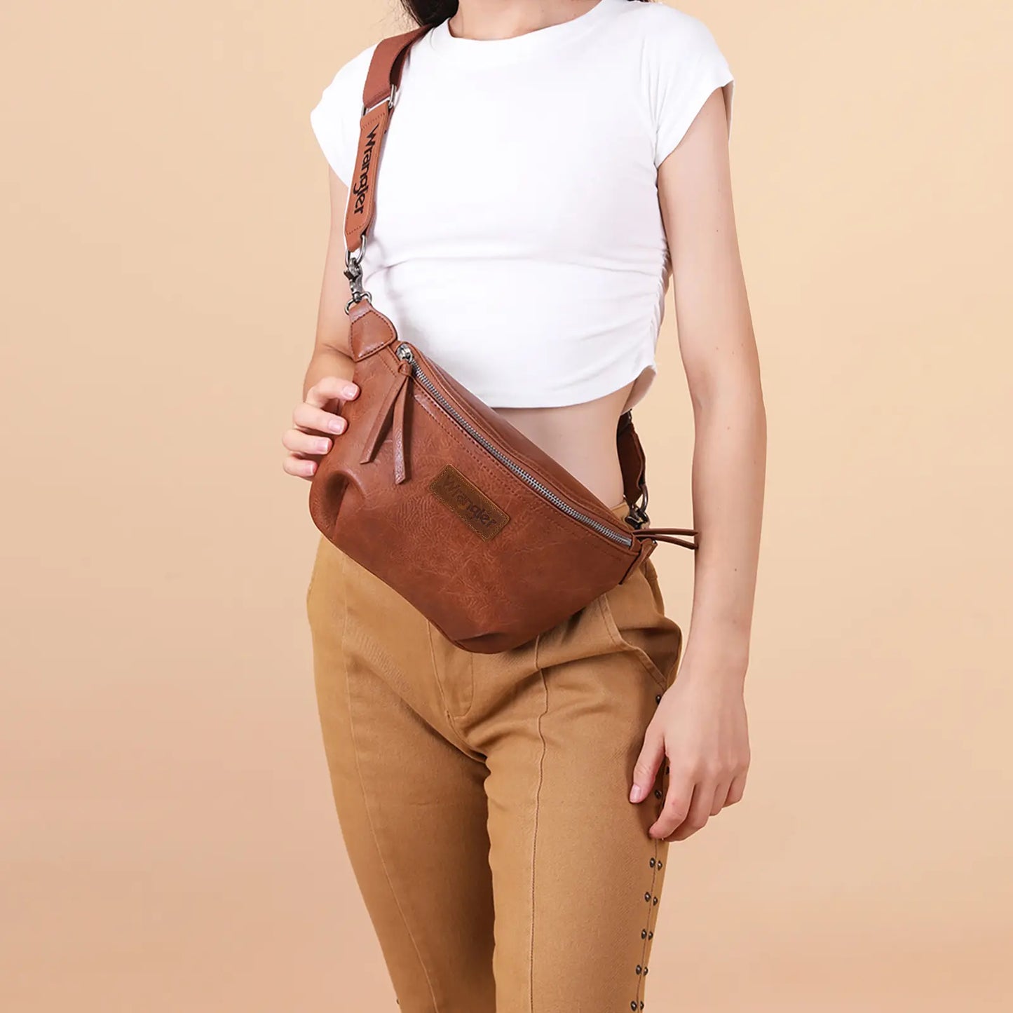 Wrangler Large Fanny Packs for Women Travel Belt Bag with Adjustable Detachable Long Strap