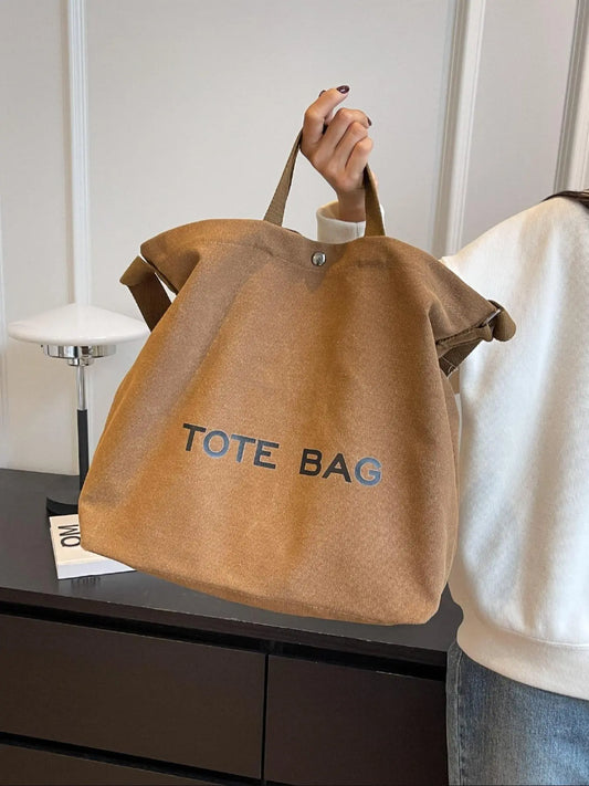 Women's Simple Letter Print Handbag, Casual Large-Capacity Crossbody Shoulder Bag, Suitable for Work & School, Versatile Daily Tote Purse, Stylish Tote Bag, Fashionable Bags