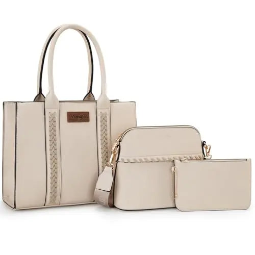 Wrangler 3Pcs Purses for Women Tote Bag Crossbody Handbag Sets with Strap 3 Set