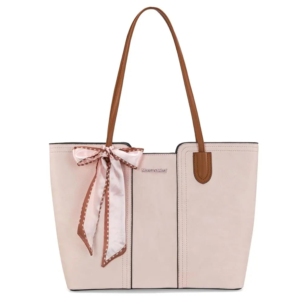 Montana West Tote Bags for Women Medium Top Handle Handbags with Scarf