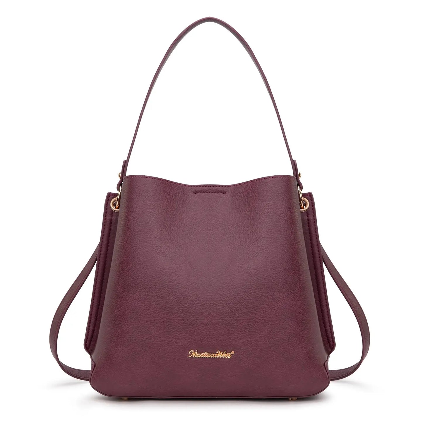 Montana West Medium Hobo Purse for Women 3 Compartment Bucket Shoulder Bag with Crossbody Strap