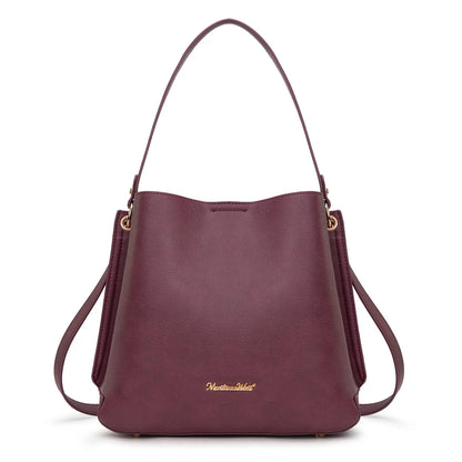 Montana West Medium Hobo Purse for Women 3 Compartment Bucket Shoulder Bag with Crossbody Strap