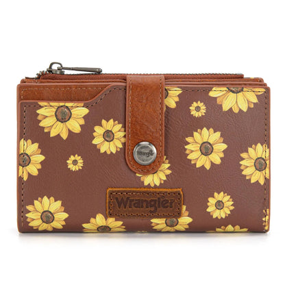 Wrangler Wallet for Women Cow Print Bifold Wallet Card Cases & Money Organizers