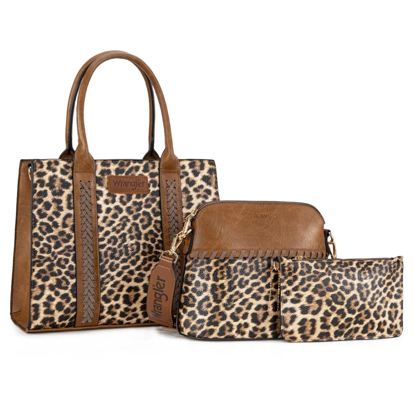 Wrangler 3Pcs Purses for Women Tote Bag Crossbody Handbag Sets with Strap 3 Set