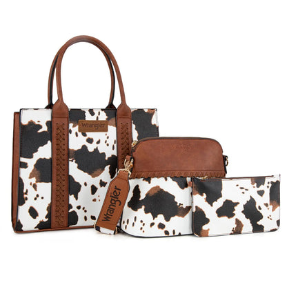 Wrangler 3Pcs Purses for Women Tote Bag Crossbody Handbag Sets with Strap 3 Set
