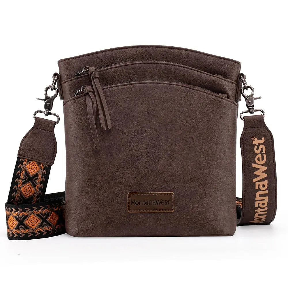 Montana West Double Compartments Cross Body Bag for Women with Adjustable Strap