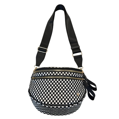Gold Blush Signature Woven Bum Bag – Woven Faux Leather Crossbody 60” Strap spacious design