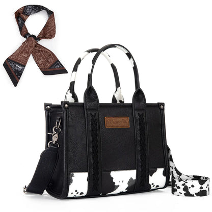 Wrangler Tote Bag for Women Western Cow Print Purse Designer Top Handle Handbags