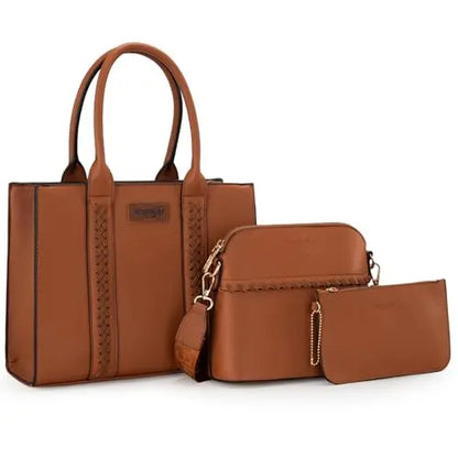 Wrangler 3Pcs Purses for Women Tote Bag Crossbody Handbag Sets with Strap 3 Set