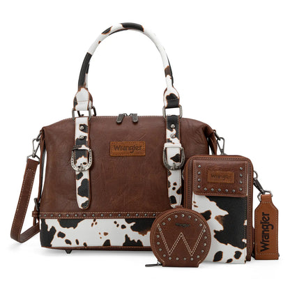 Wrangler 3Pcs Doctor Bag Sets for Women Top-handle Satchel Bag with Cell Phone Handbags and Coin Purse