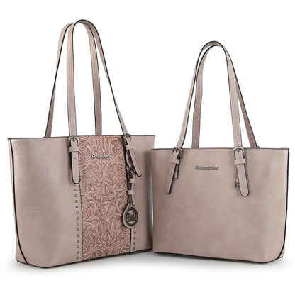 Montana West Tote Bag for Women Large Purse and Handbags Set Embossed Collection Purse 2Pcs Set