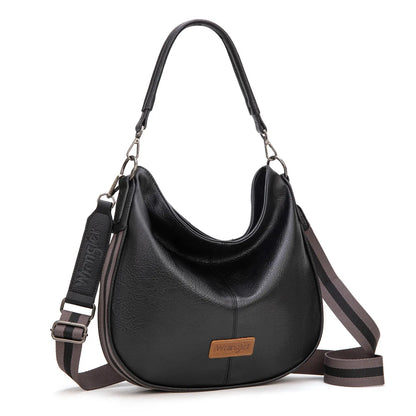 Wrangler Hobo Bags Large Crossbody Bags for Women Shoulder Purses with Striped Cotton Straps