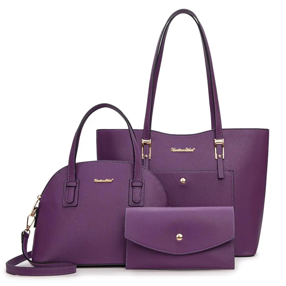 Montana West 3PCS Purses for Women  Tote Bag and Wallet Set Shoulder Satchel Handbags