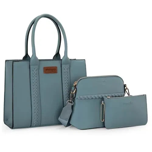 Wrangler 3Pcs Purses for Women Tote Bag Crossbody Handbag Sets with Strap 3 Set