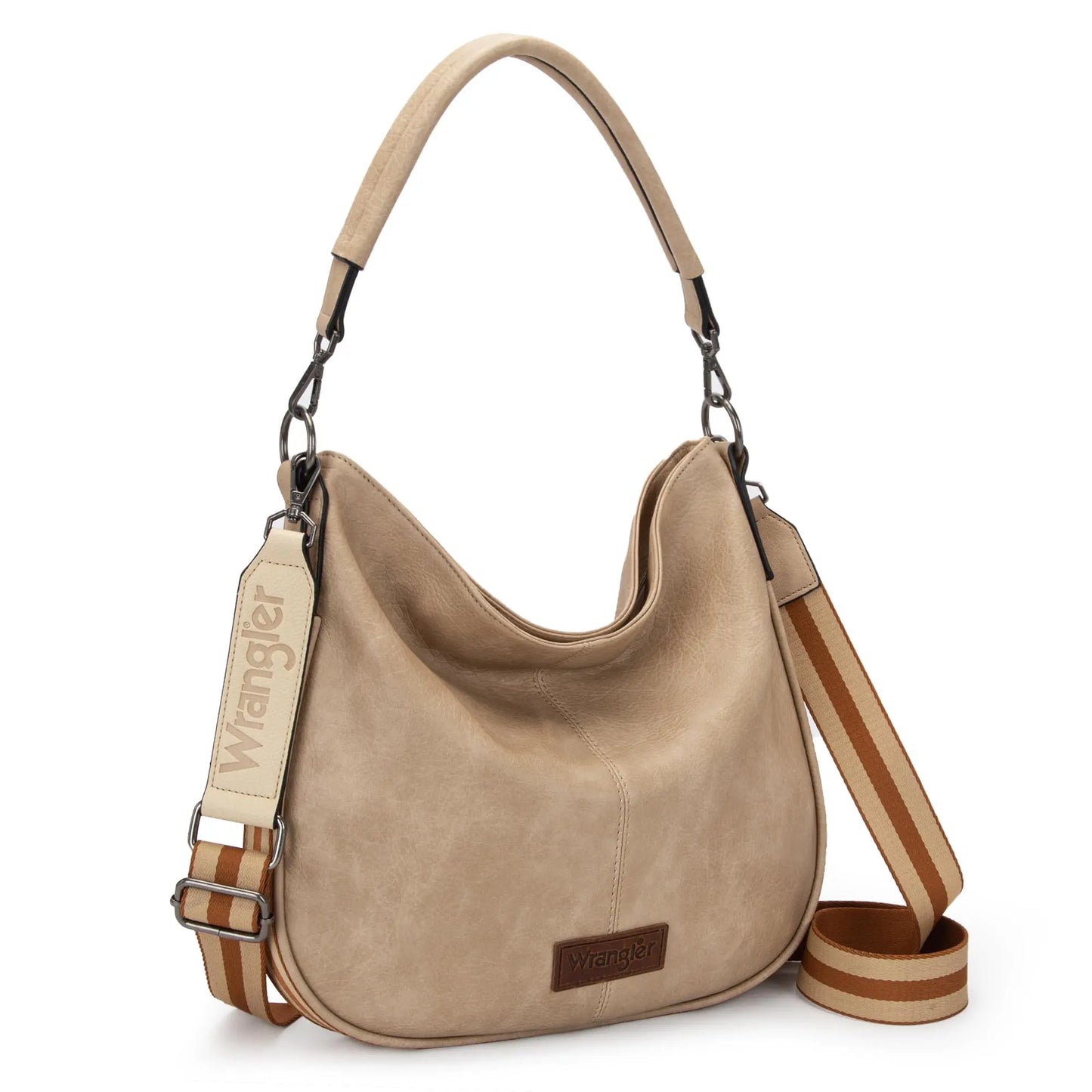 Wrangler Hobo Bags Large Crossbody Bags for Women Shoulder Purses with Striped Cotton Straps