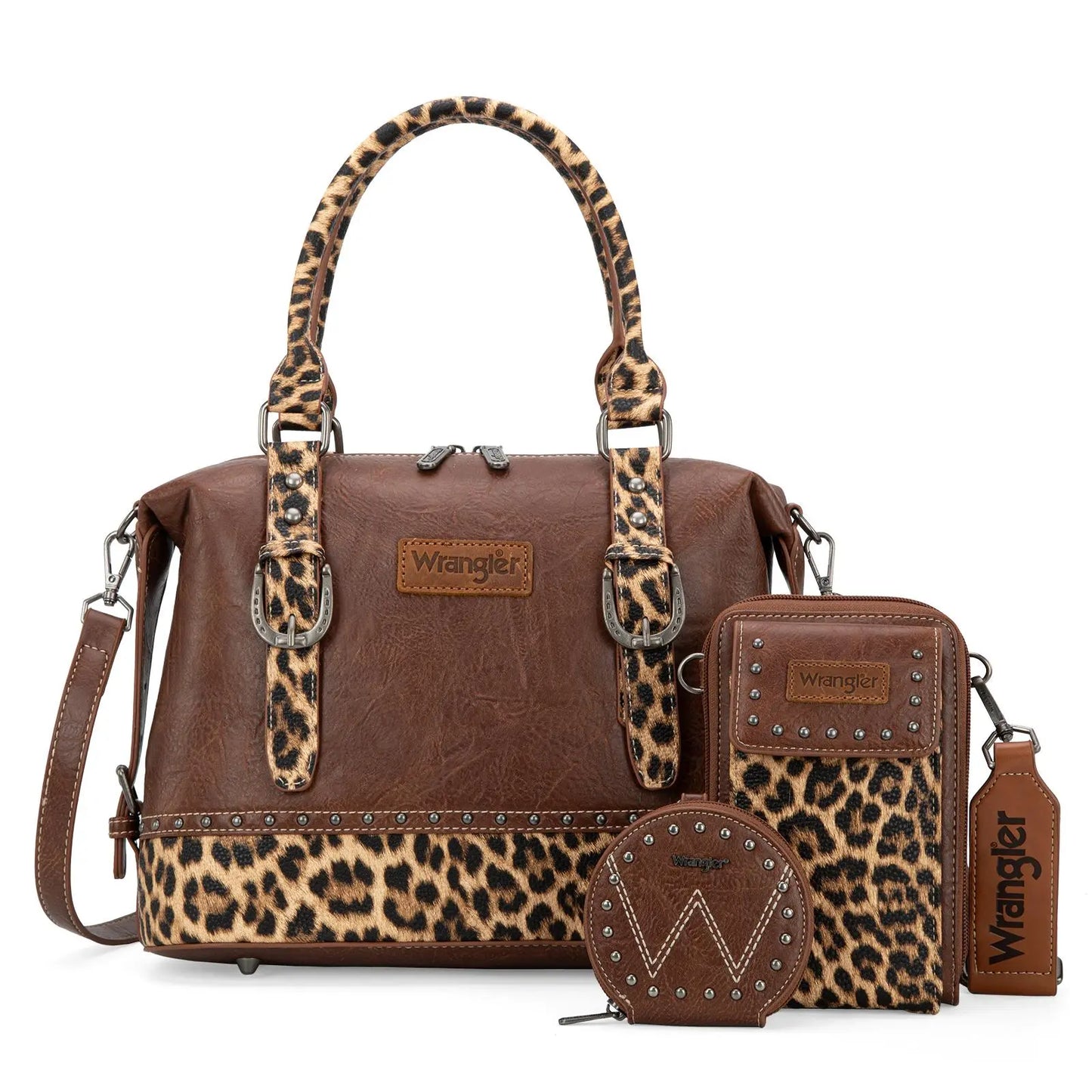 Wrangler 3Pcs Doctor Bag Sets for Women Top-handle Satchel Bag with Cell Phone Handbags and Coin Purse