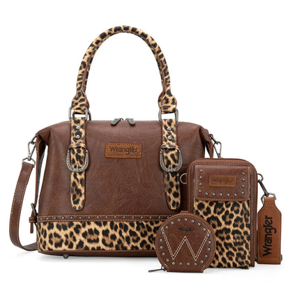Wrangler 3Pcs Doctor Bag Sets for Women Top-handle Satchel Bag with Cell Phone Handbags and Coin Purse