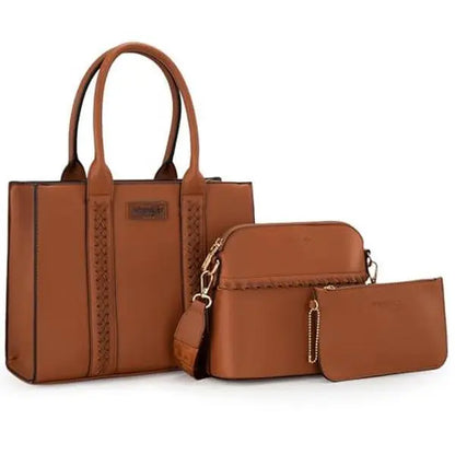 Wrangler 3Pcs Purses for Women Tote Bag Crossbody Handbag Sets with Strap 3 Set