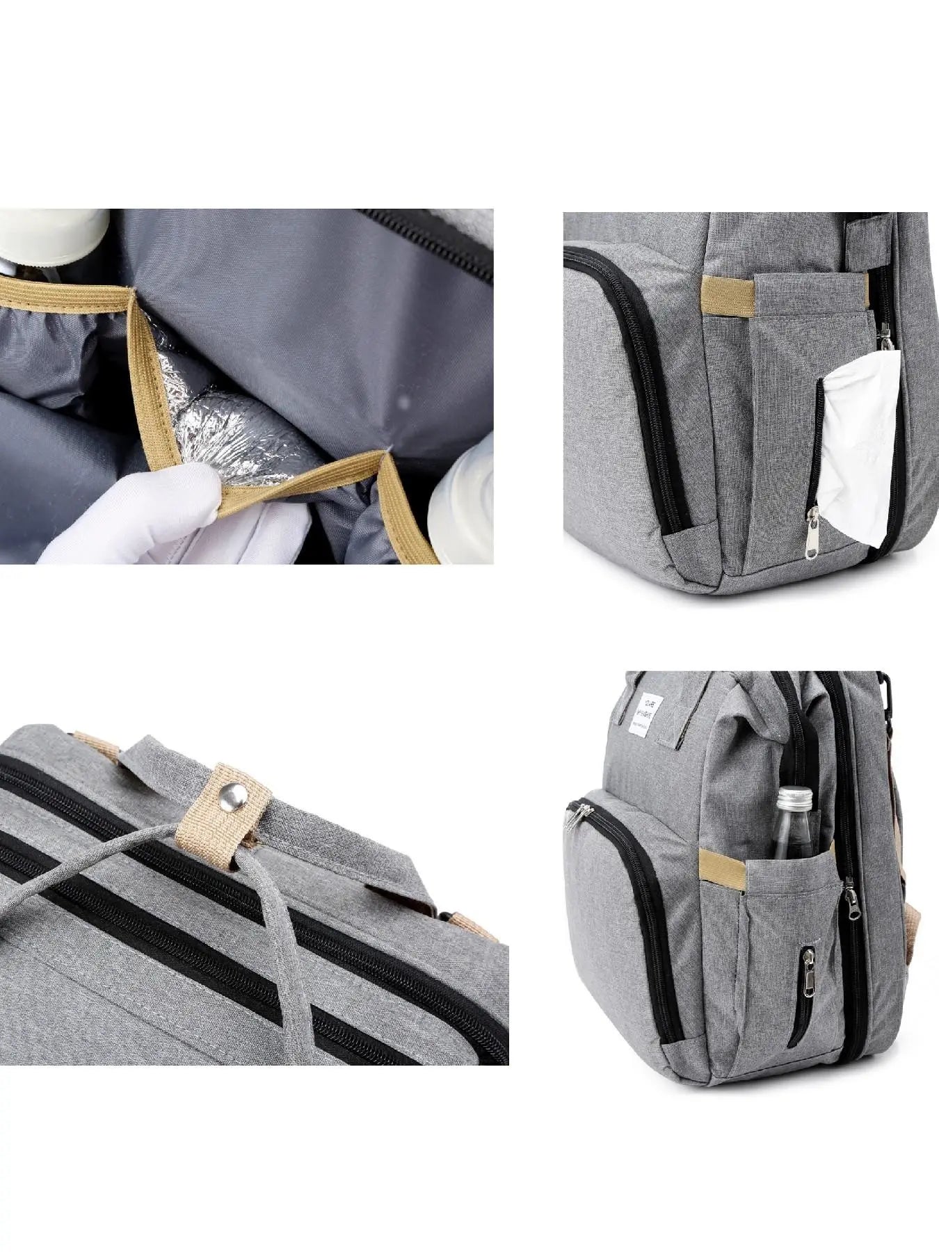Casual Plain Color Large Capacity Zipper Backpack, Fashion Multi-functional Adjustable Strap Backpack for Women & Men, Multifunction Everyday Use Backpack, Multifunctional Backpack