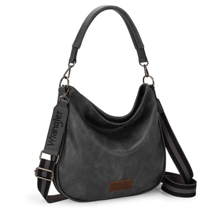 Wrangler Hobo Bags Large Crossbody Bags for Women Shoulder Purses with Striped Cotton Straps
