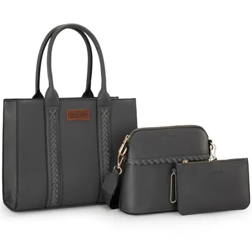 Wrangler 3Pcs Purses for Women Tote Bag Crossbody Handbag Sets with Strap 3 Set