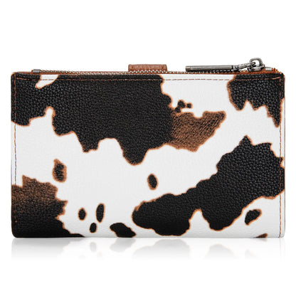 Wrangler Wallet for Women Cow Print Bifold Wallet Card Cases & Money Organizers