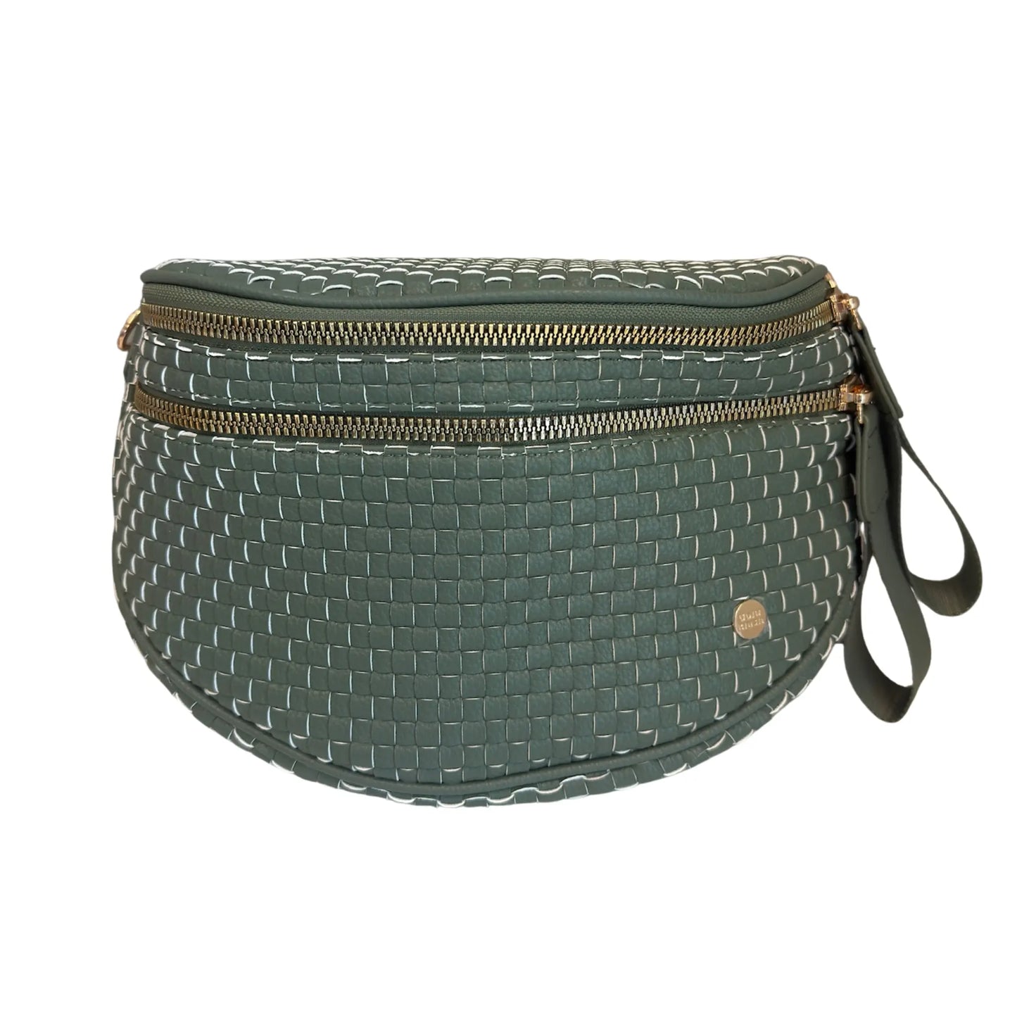 Gold Blush Signature Woven Bum Bag – Woven Faux Leather Crossbody 60” Strap spacious design