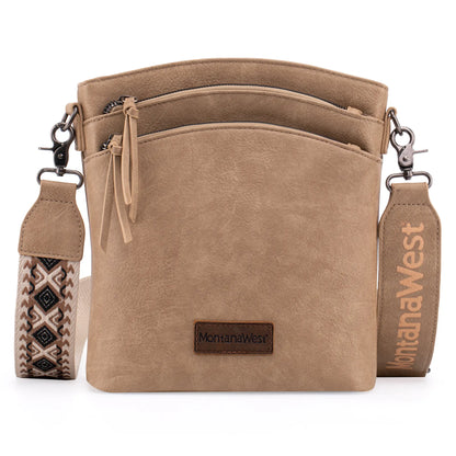 Montana West Double Compartments Cross Body Bag for Women with Adjustable Strap