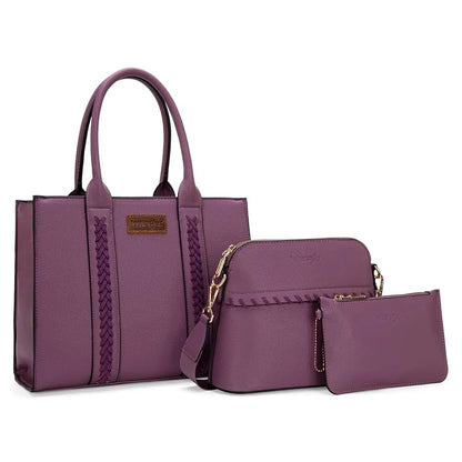 Wrangler 3Pcs Purses for Women Tote Bag Crossbody Handbag Sets with Strap 3 Set