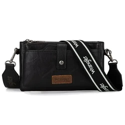 Wrangler Wallet Purse for Women Multi-function Crossbody Bags Wallet Women with Double Layer Small Purse
