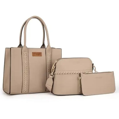 Wrangler 3Pcs Purses for Women Tote Bag Crossbody Handbag Sets with Strap 3 Set
