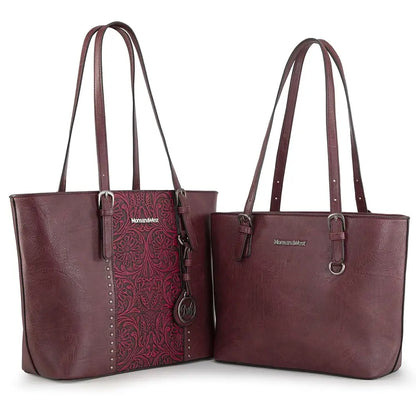 Montana West Tote Bag for Women Large Purse and Handbags Set Embossed Collection Purse 2Pcs Set