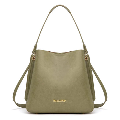 Montana West Medium Hobo Purse for Women 3 Compartment Bucket Shoulder Bag with Crossbody Strap