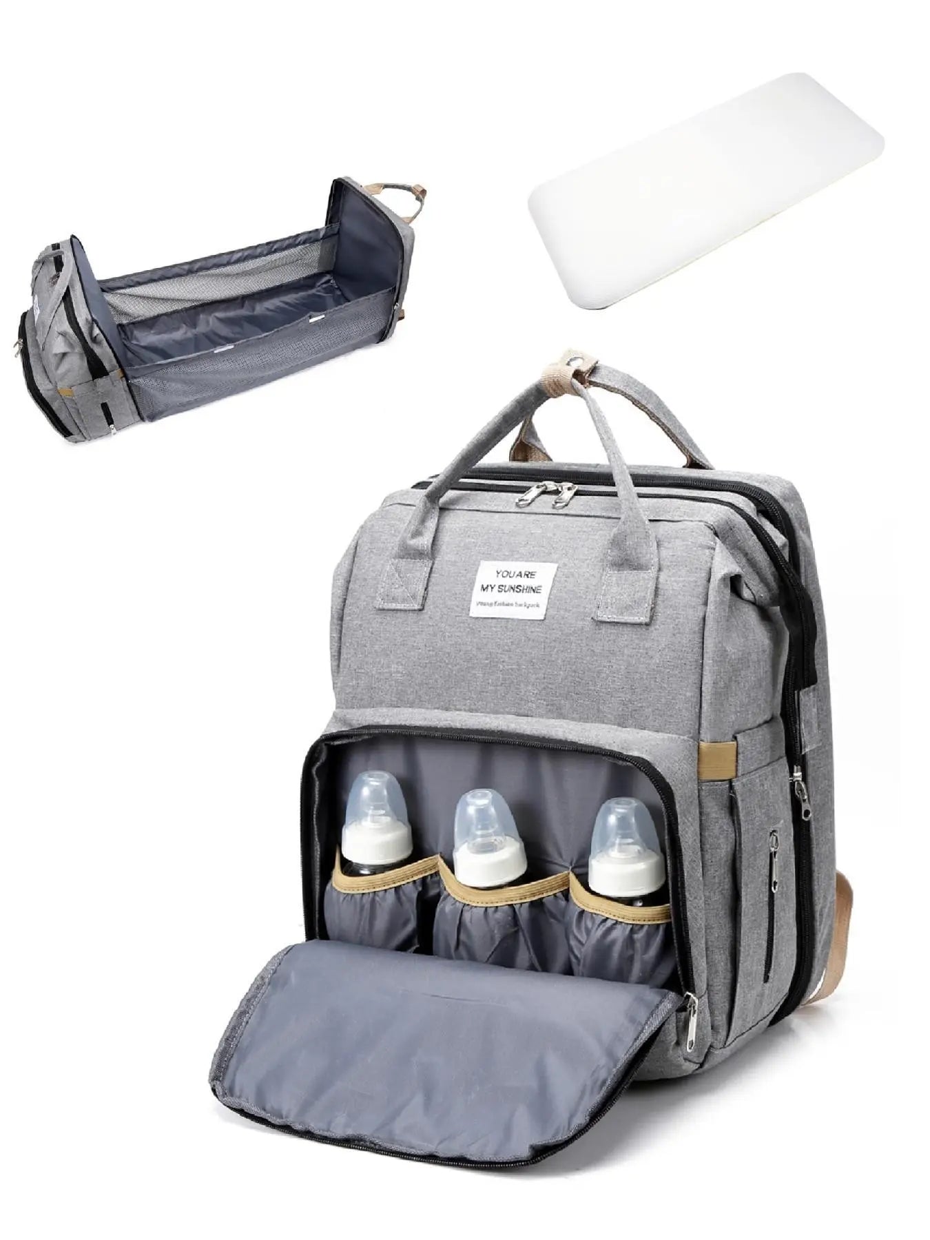 Casual Plain Color Large Capacity Zipper Backpack, Fashion Multi-functional Adjustable Strap Backpack for Women & Men, Multifunction Everyday Use Backpack, Multifunctional Backpack
