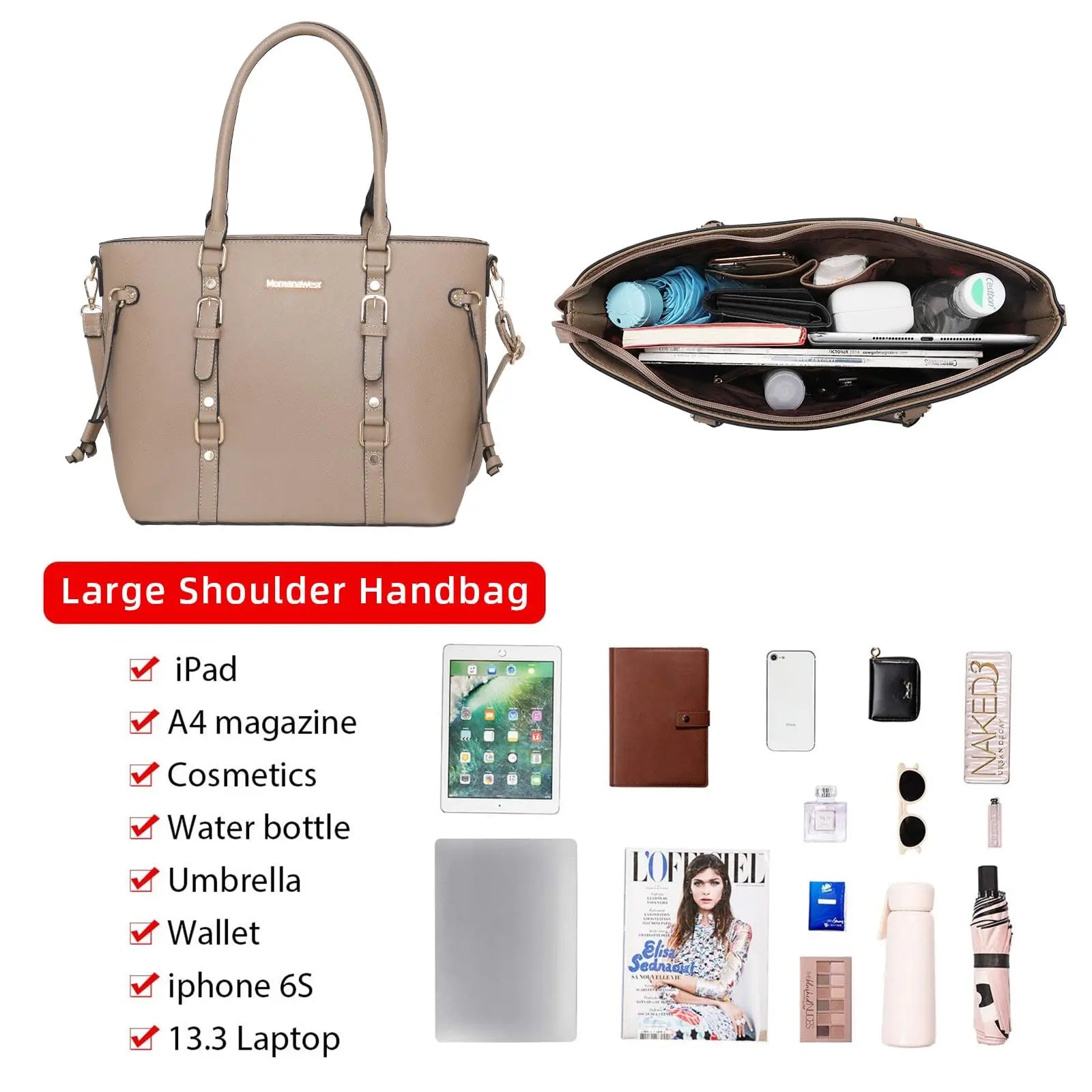 Montana West 3PCS Purses for Women  Tote Bag and Wallet Set Shoulder Satchel Handbags