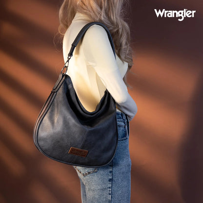Wrangler Hobo Bags Large Crossbody Bags for Women Shoulder Purses with Striped Cotton Straps