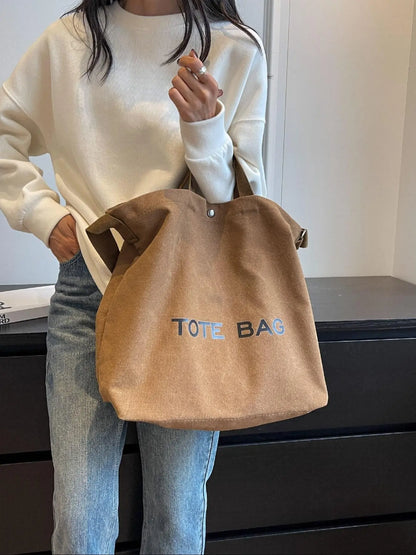 Women's Simple Letter Print Handbag, Casual Large-Capacity Crossbody Shoulder Bag, Suitable for Work & School, Versatile Daily Tote Purse, Stylish Tote Bag, Fashionable Bags