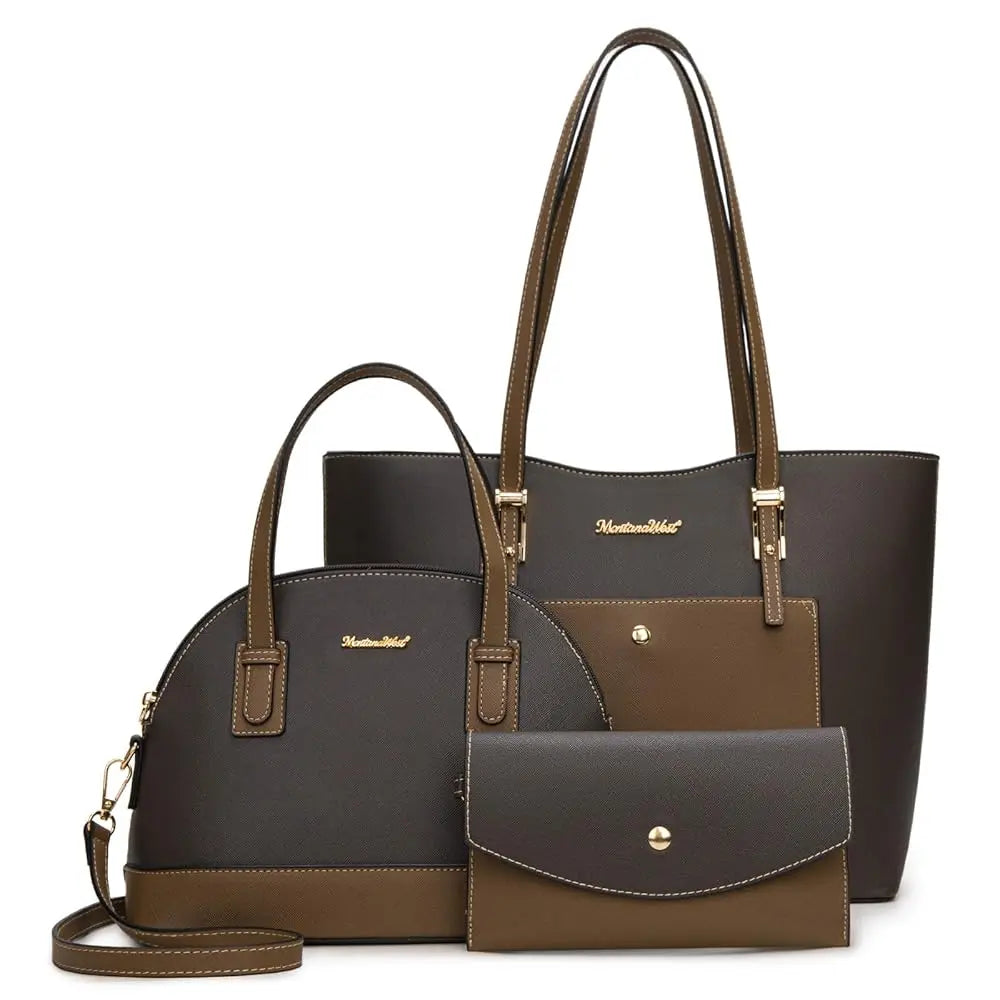 Montana West 3PCS Purses for Women  Tote Bag and Wallet Set Shoulder Satchel Handbags