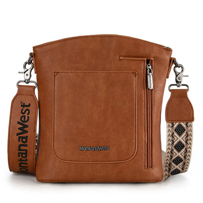 Montana West Double Compartments Cross Body Bag for Women with Adjustable Strap