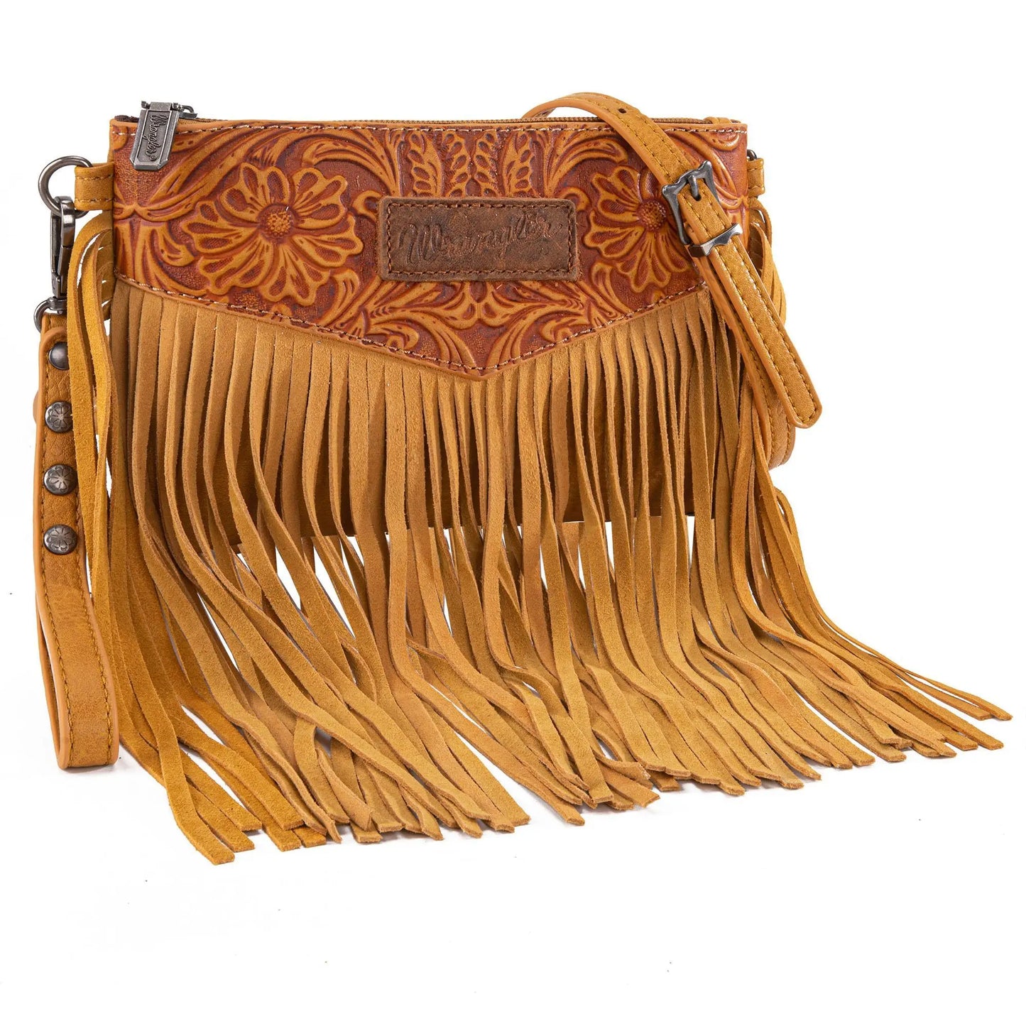 Wrangler Crossbody Small Purse for Women Wristlet Fringe Bag Western Purse
