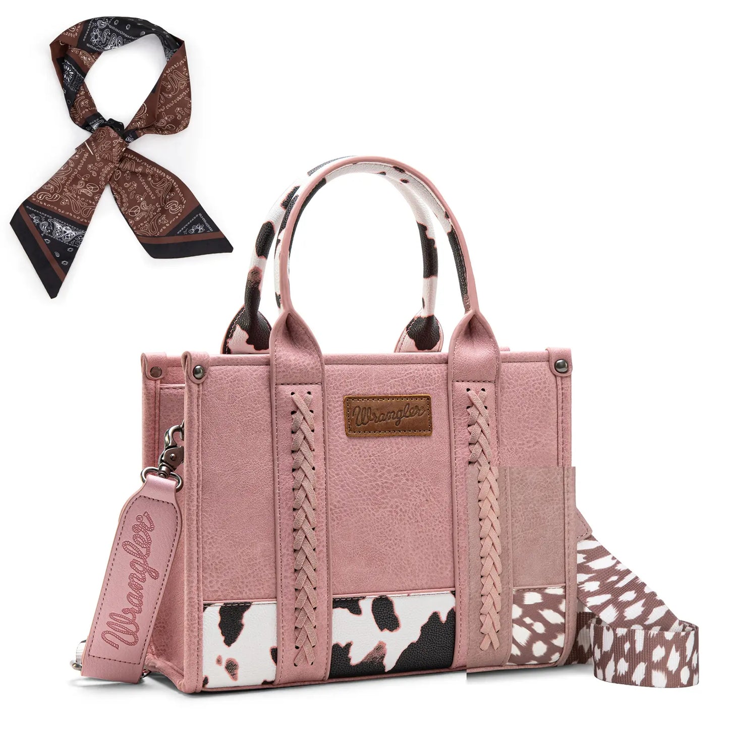 Wrangler Tote Bag for Women Western Cow Print Purse Designer Top Handle Handbags
