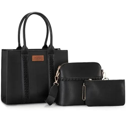 Wrangler 3Pcs Purses for Women Tote Bag Crossbody Handbag Sets with Strap 3 Set