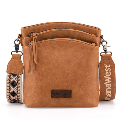 Montana West Double Compartments Cross Body Bag for Women with Adjustable Strap