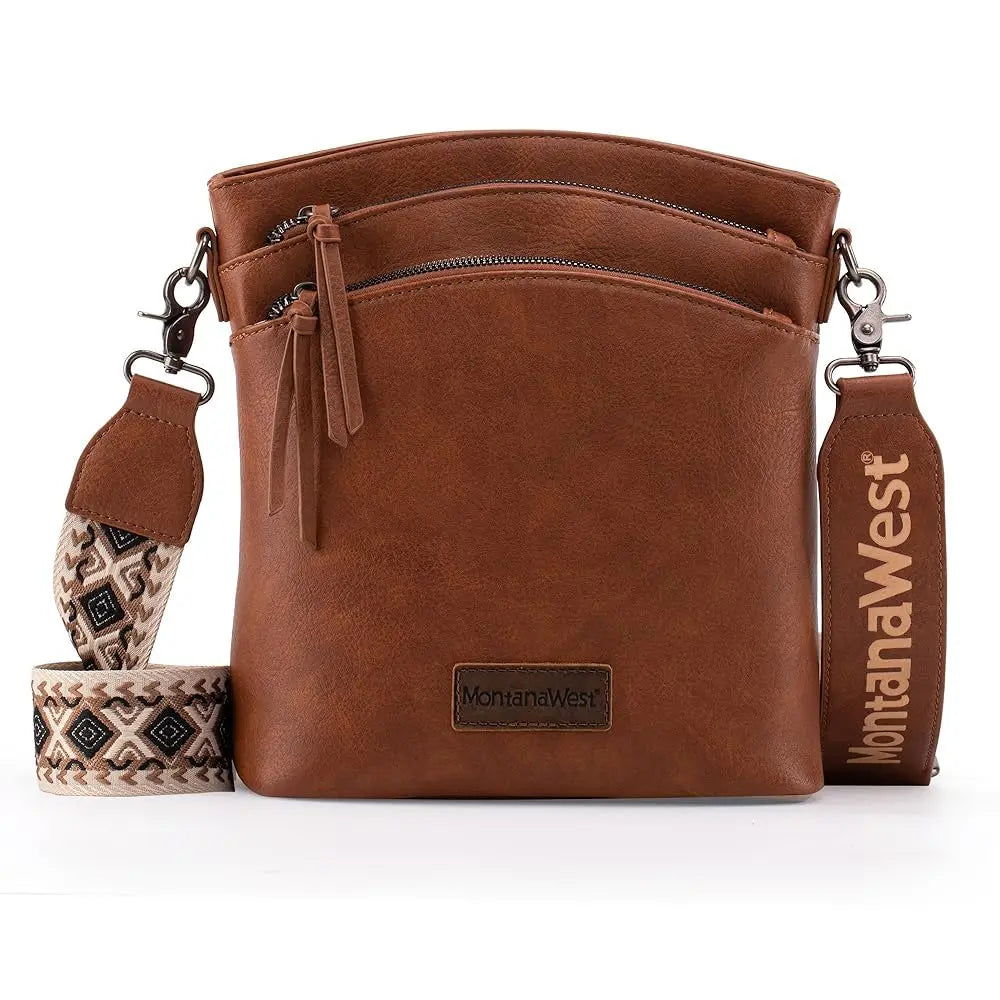 Montana West Double Compartments Cross Body Bag for Women with Adjustable Strap