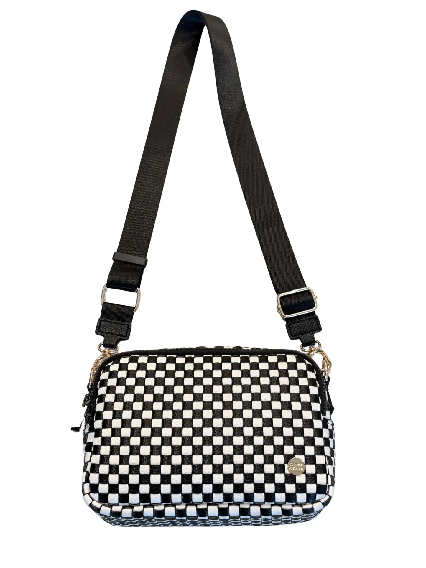 Gold Blush Iconic Woven Bestie Bag- Full RFID Protection + Luxe Vegan Leather 60" Adjustable Strap spacious design