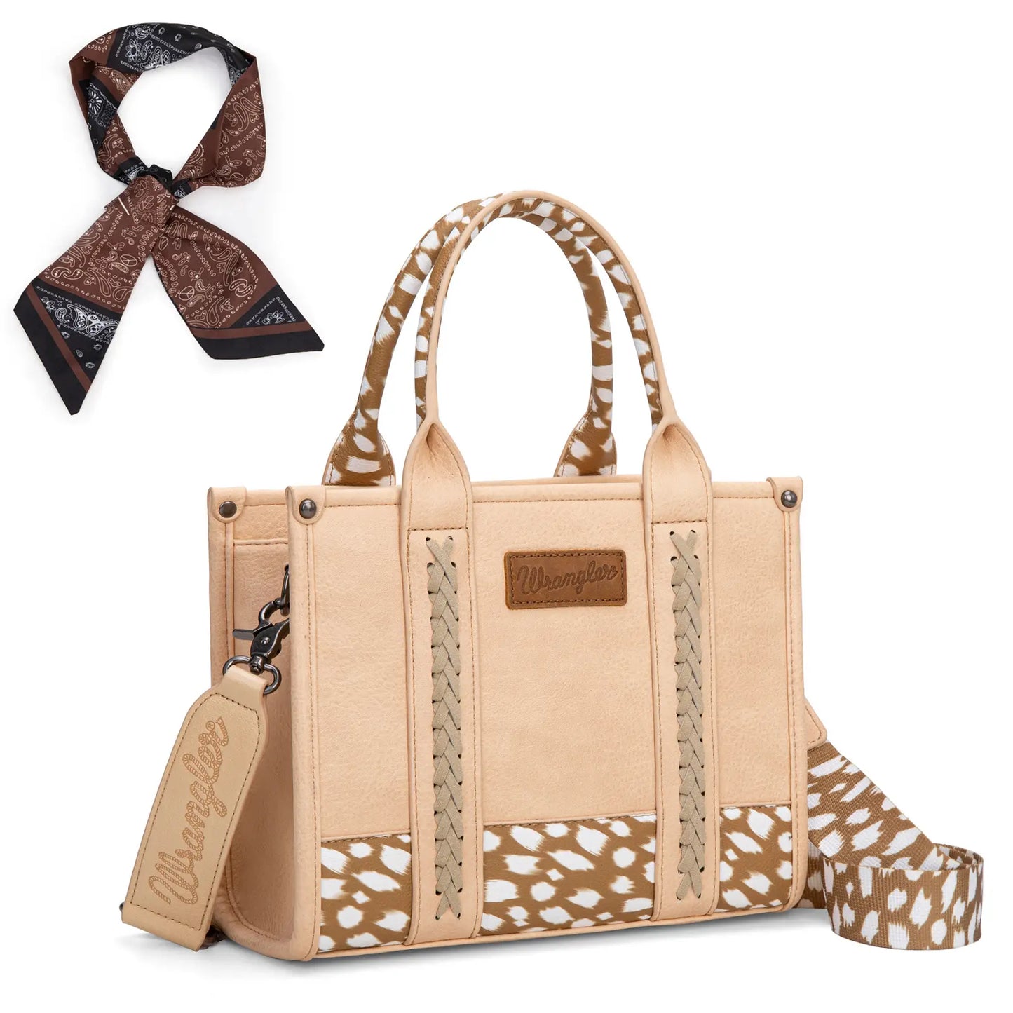 Wrangler Tote Bag for Women Western Cow Print Purse Designer Top Handle Handbags